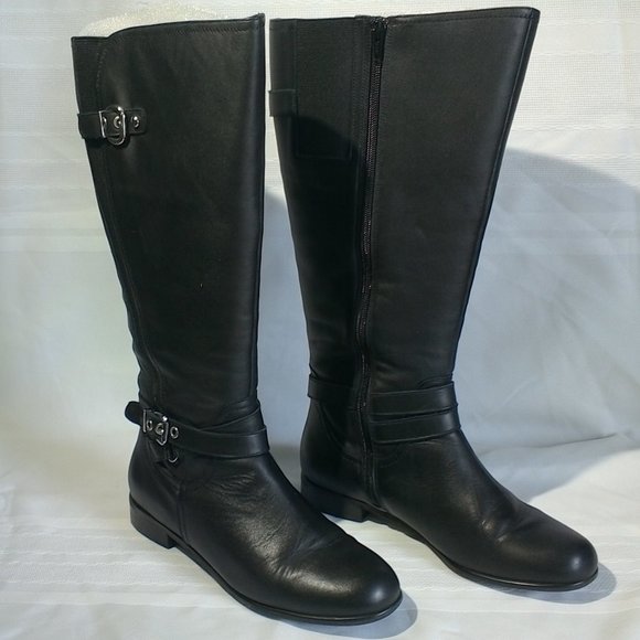Rose Petals Trudy Wide black softy calf 8M boots - Picture 2 of 5